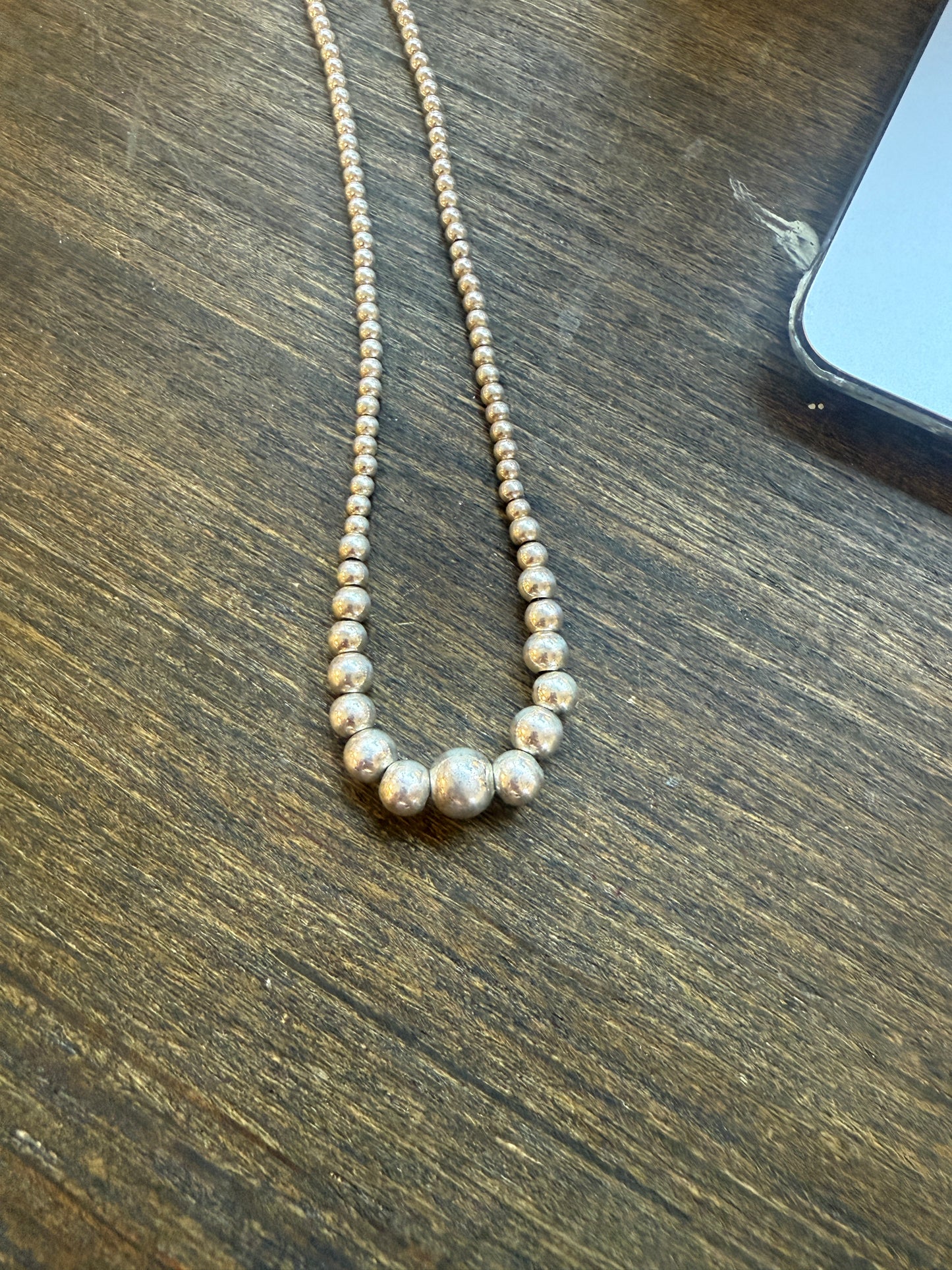 Vintage Graduated Sterling Beaded Necklace