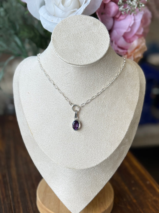 Amethyst Charm Keeper Necklace