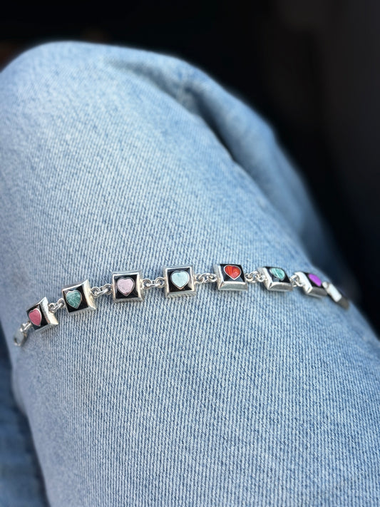 Vintage & Rare Inlay Heart Bracelet