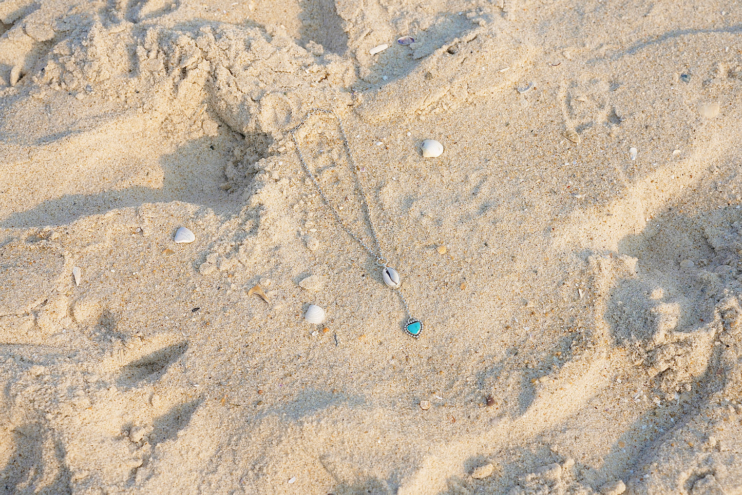 Cowrie & Turquoise Lariat
