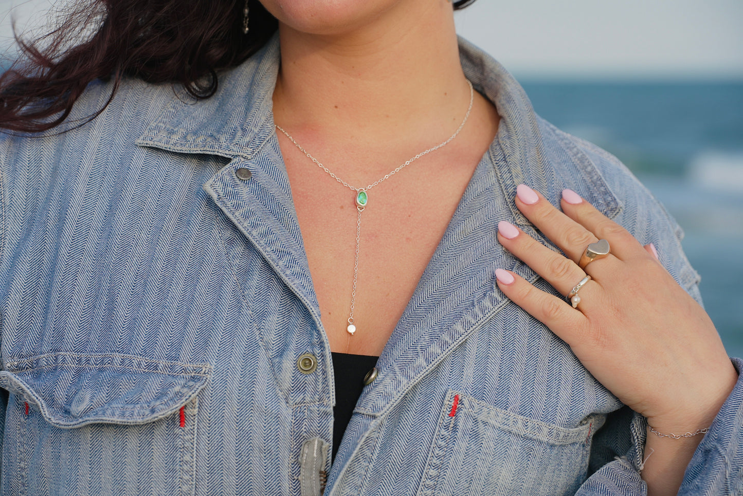 Land + Sea Lariat Necklace