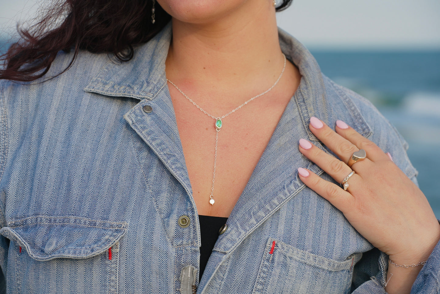 Land + Sea Lariat Necklace