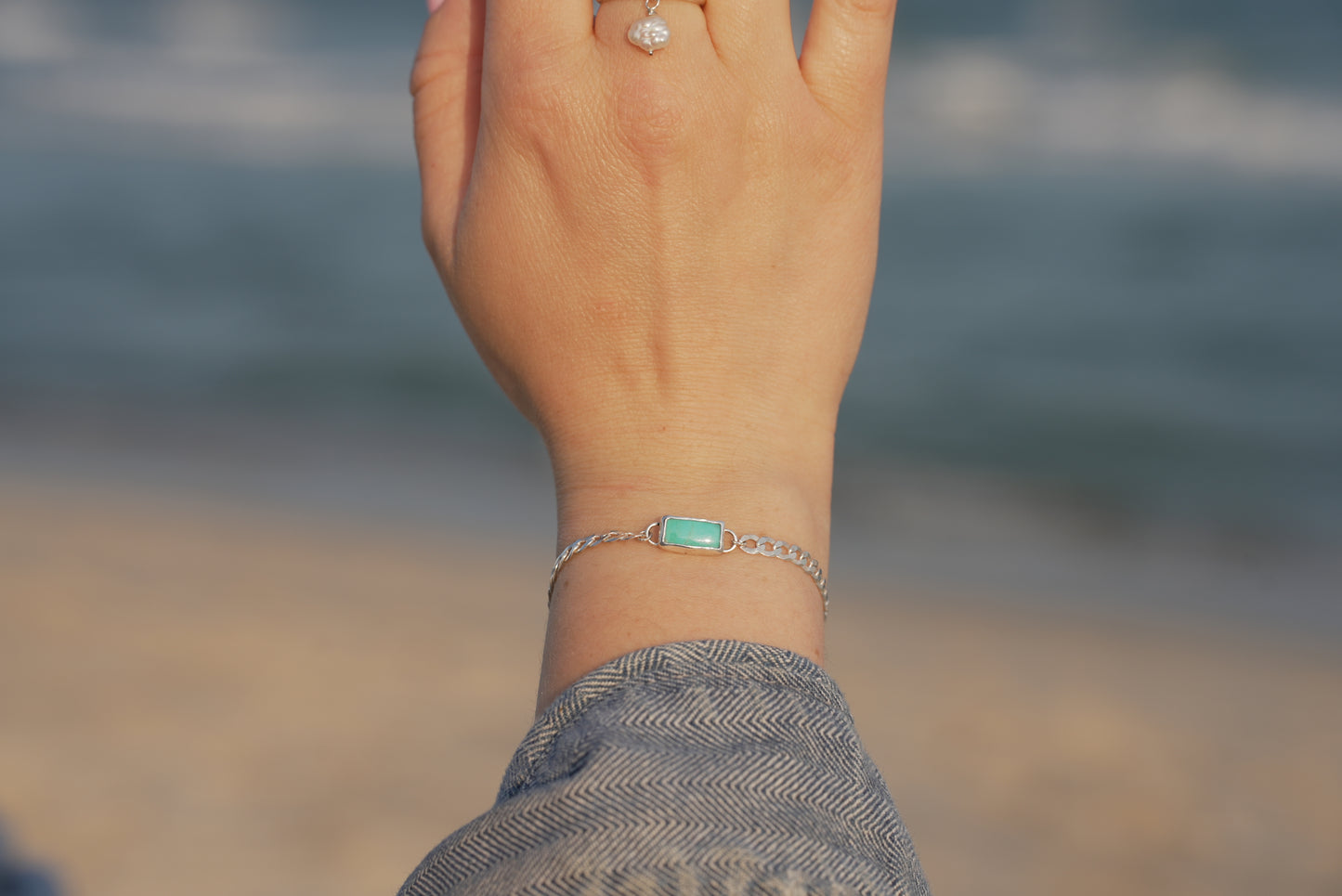 Turquoise Curb Chain Bracelet