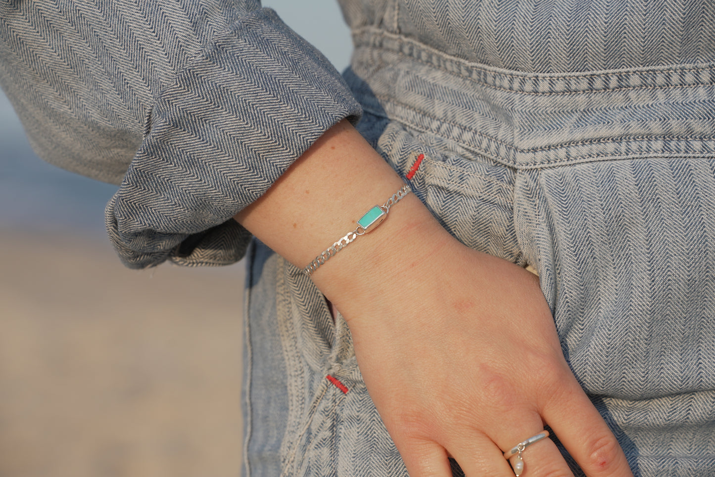 Turquoise Curb Chain Bracelet