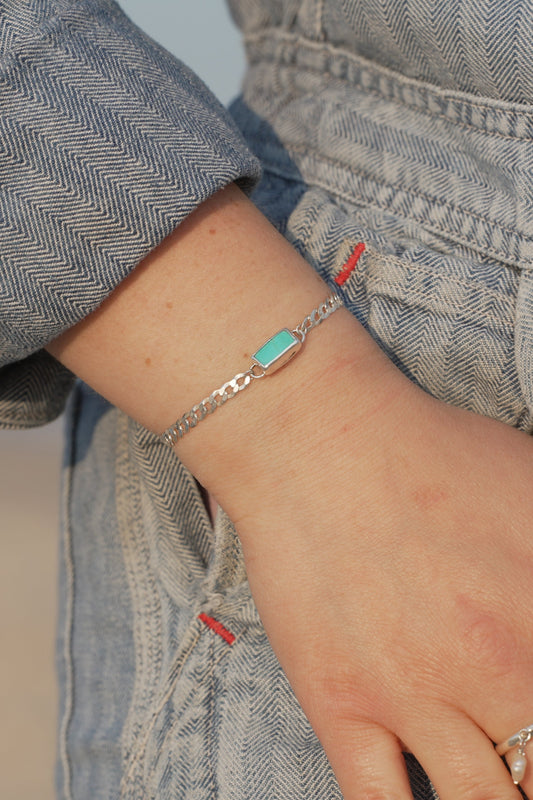 Turquoise Curb Chain Bracelet