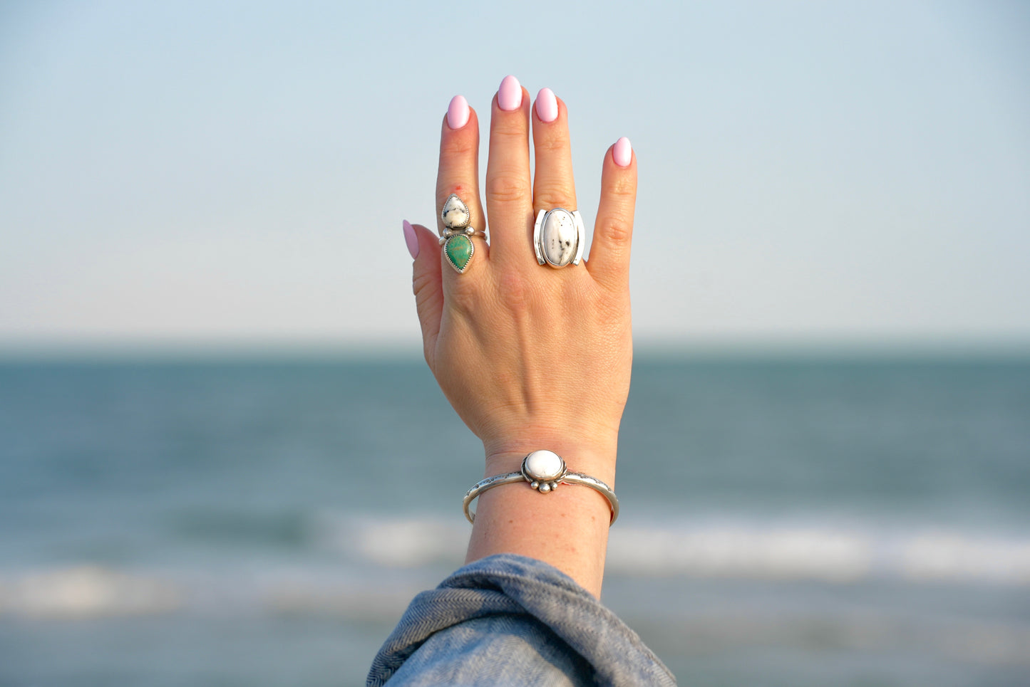 White Buffalo Ring Size 7