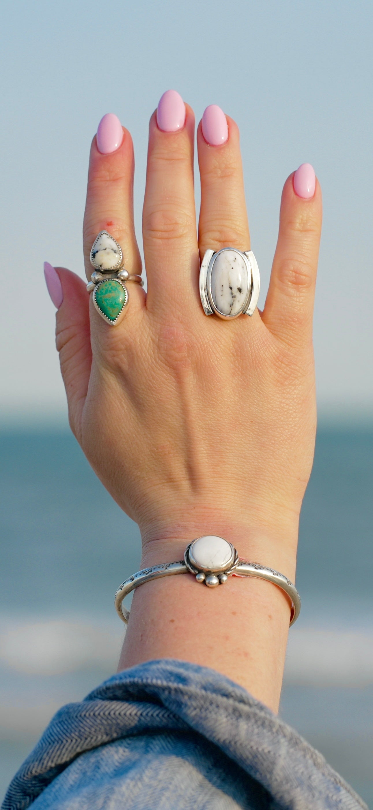 White Buffalo Ring Size 7