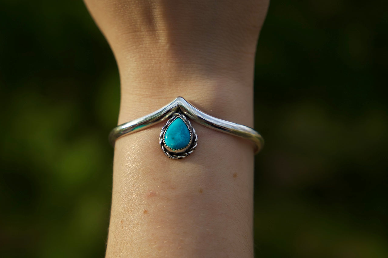 Kingman Turquoise Chevron Cuff
