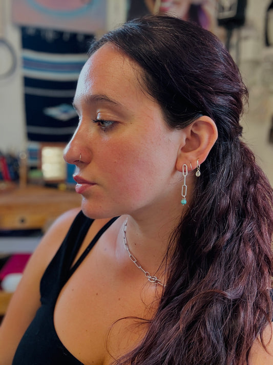 Turquoise Paperclip Earrings