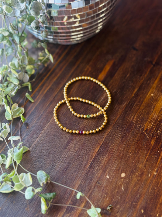 14k Gold Fill Beaded Birthstone Bracelets