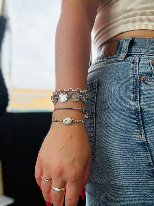 White Buffalo Curb Chain Bracelet