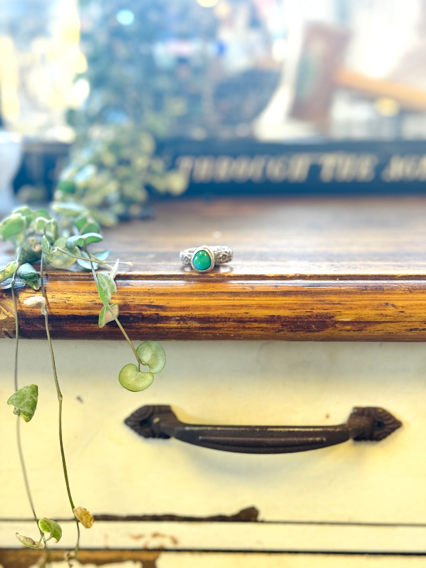 Wild Rose Turquoise Ring Size 7.5