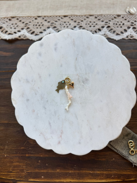 Gold Carabiner Push Clasp Charm Holder