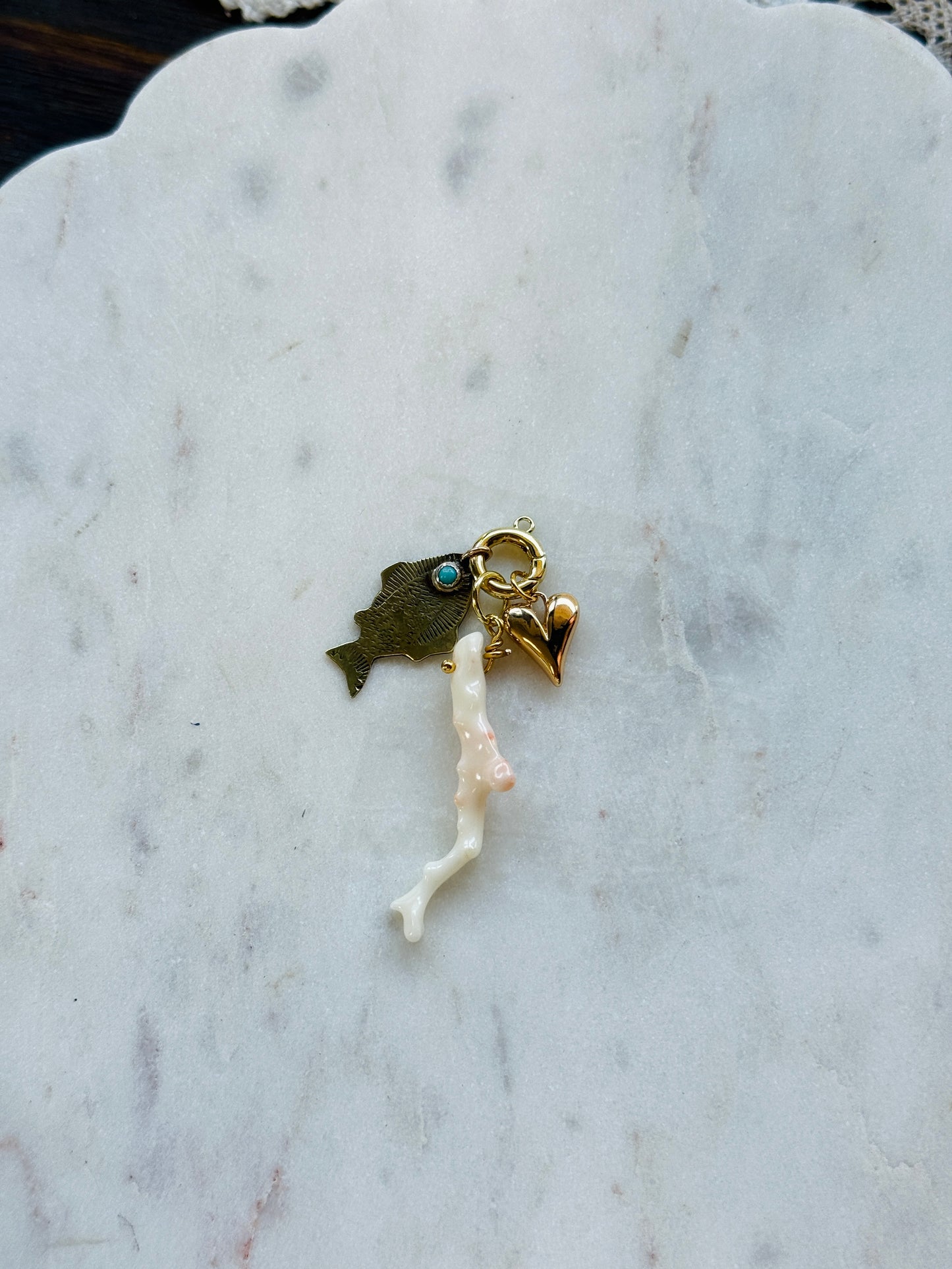 Gold Carabiner Push Clasp Charm Holder