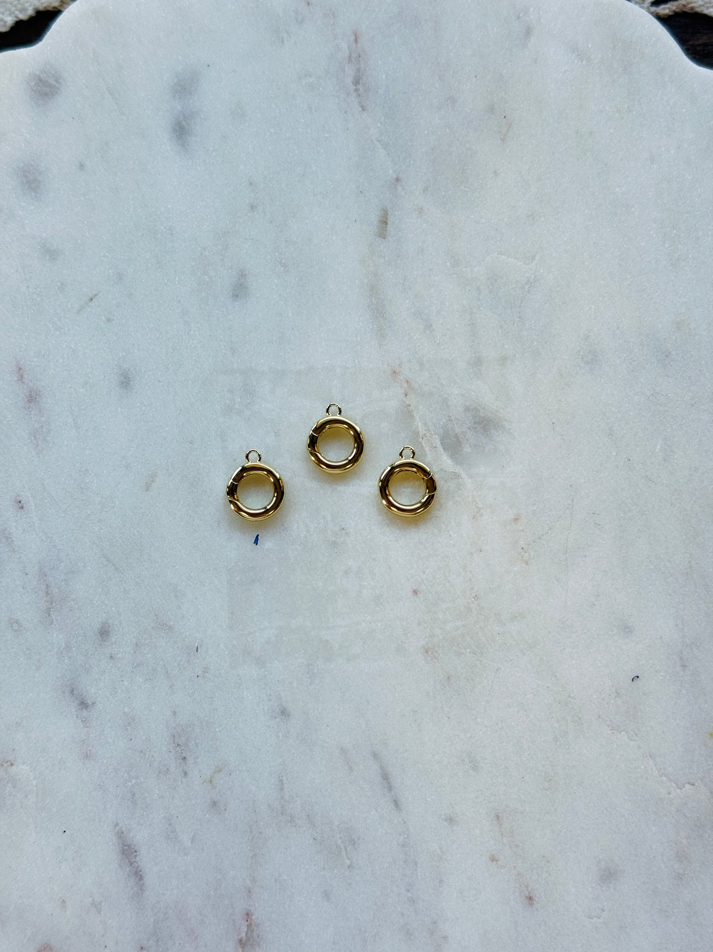 Gold Carabiner Push Clasp Charm Holder