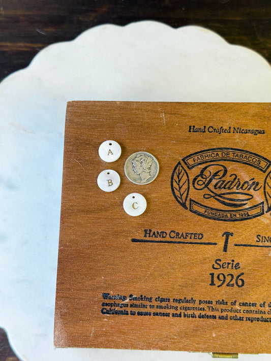 Mother of Pearl Initial Charms