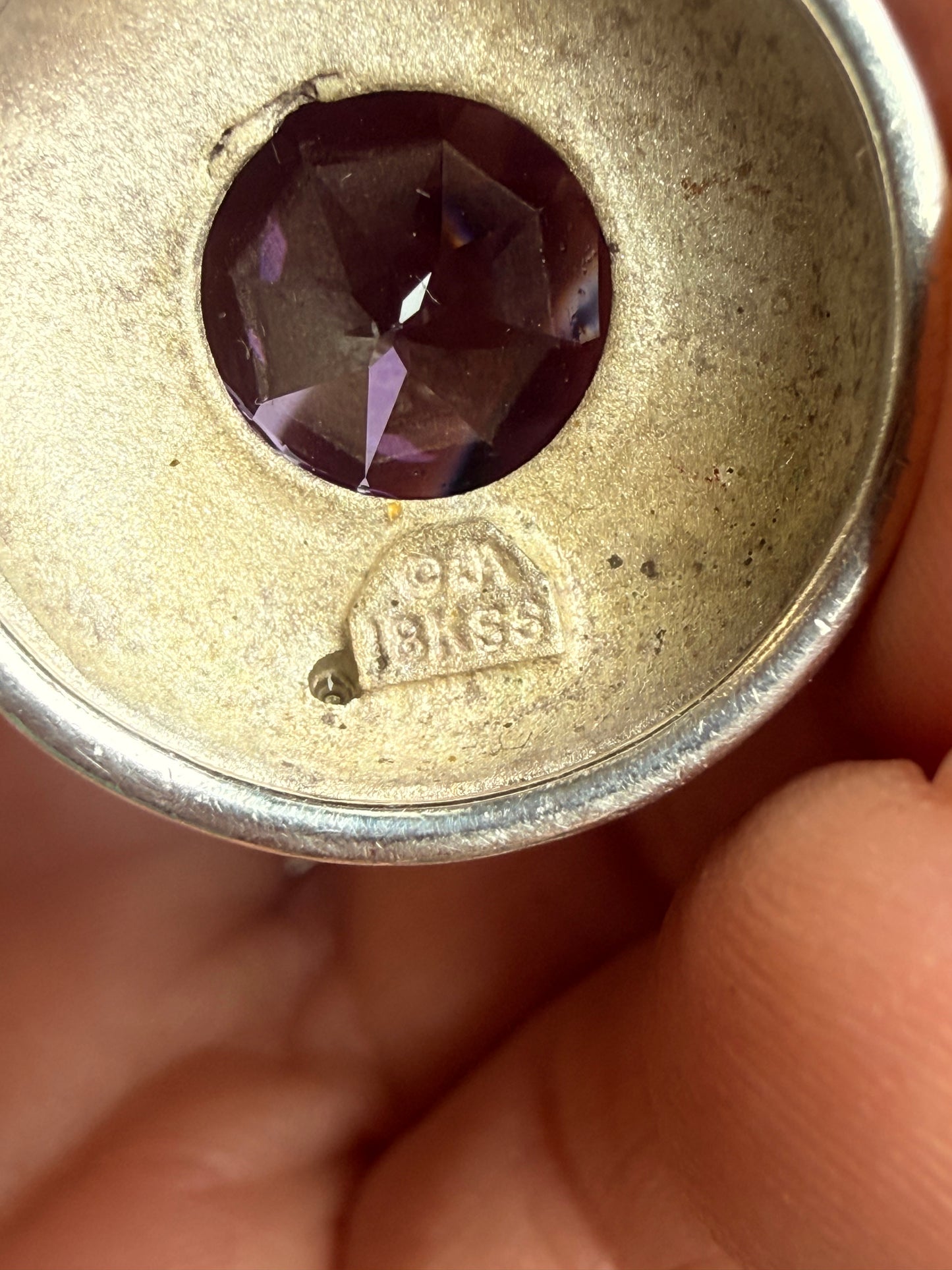 John Atencio Sterling Silver Amethyst Pendant with 18K Gold Accents