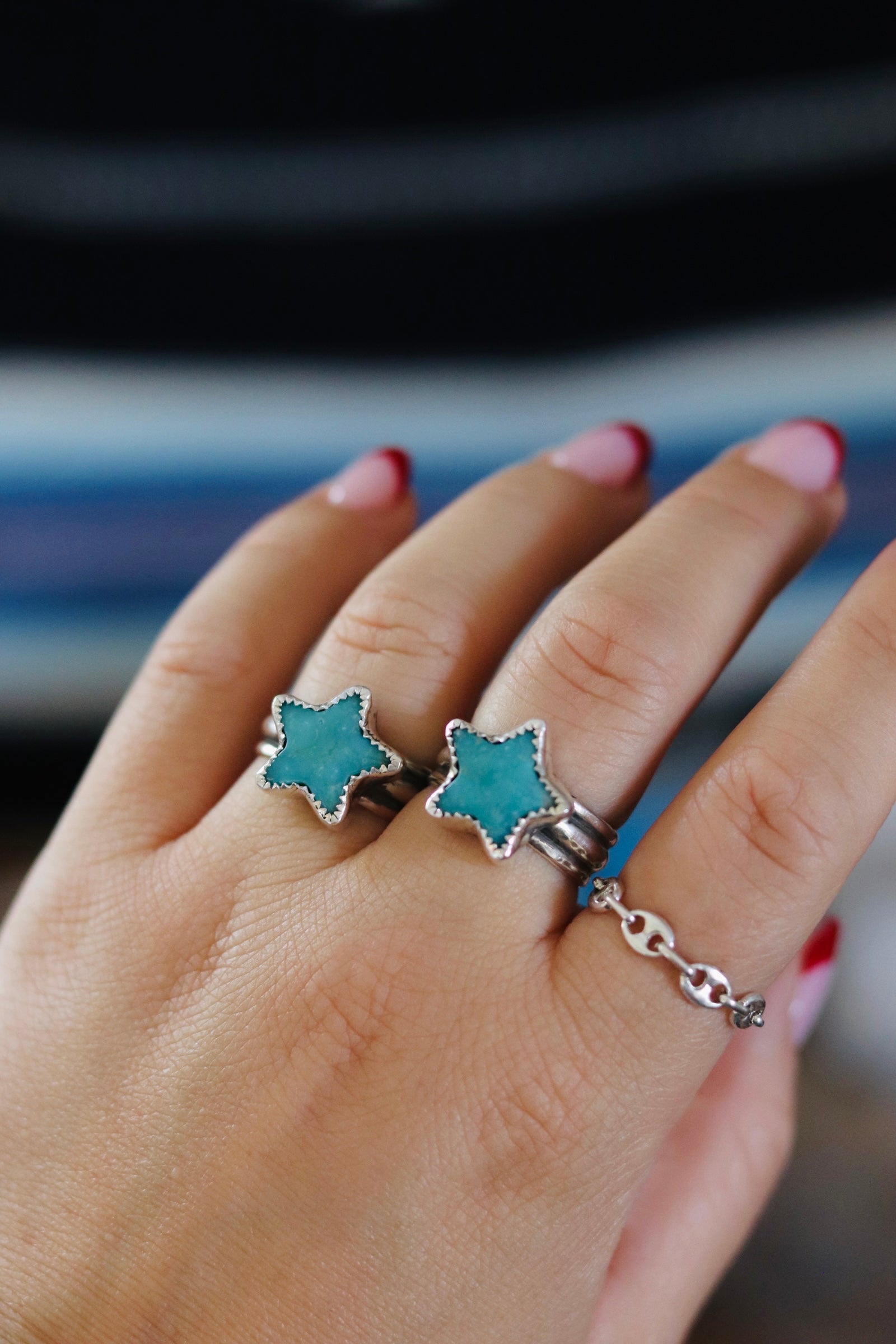 Turquoise Star Rings