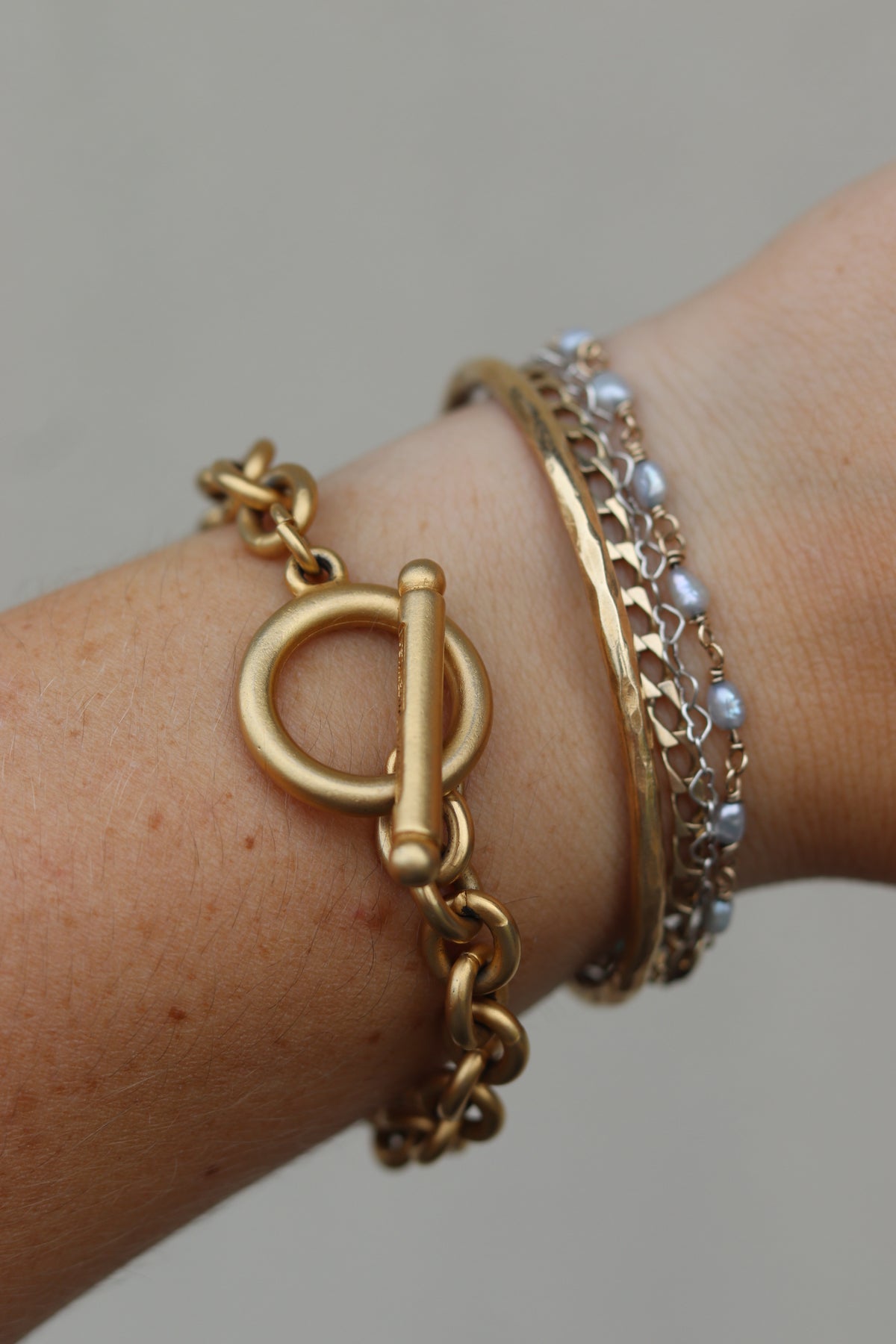 Vintage Piscitelli Gold Tone Toggle Bracelet