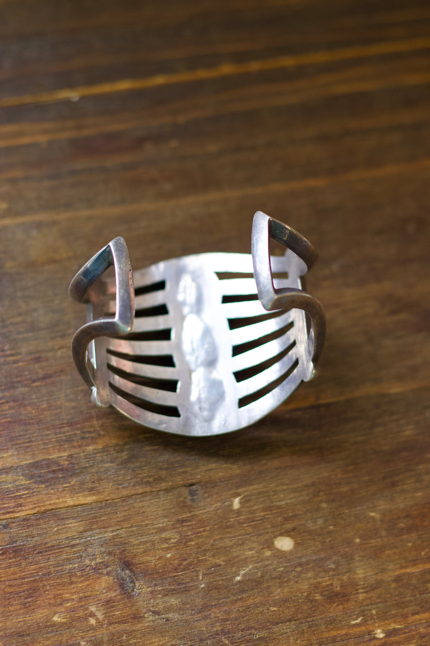 Vintage Navajo Tufa Cast Cuff Bracelet c. 1950s – Heavy Sterling Silver