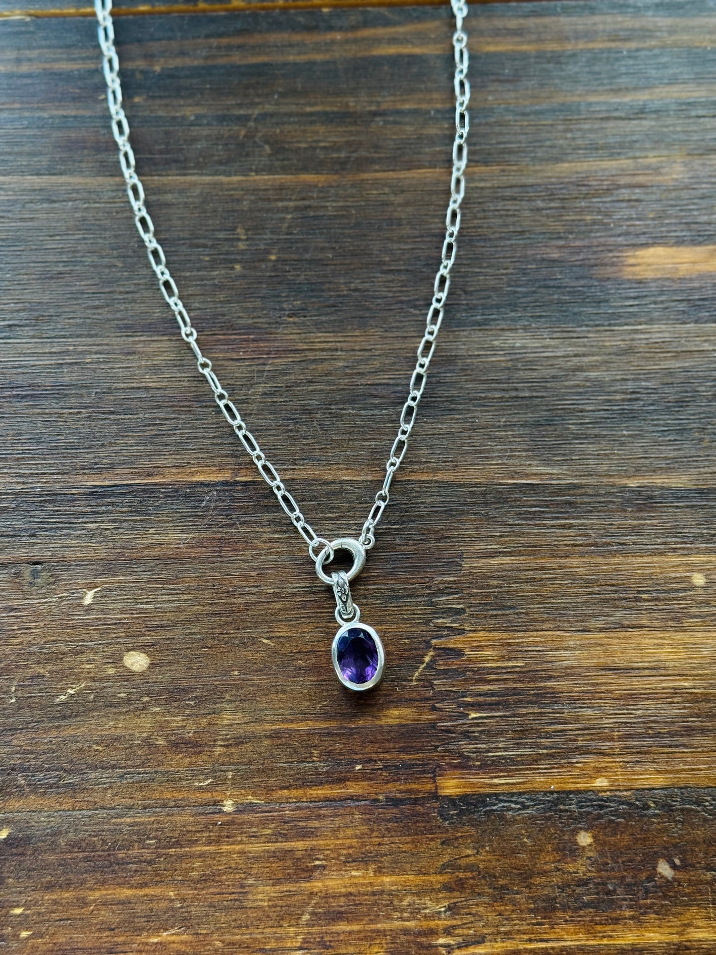 Amethyst Charm Keeper Necklace