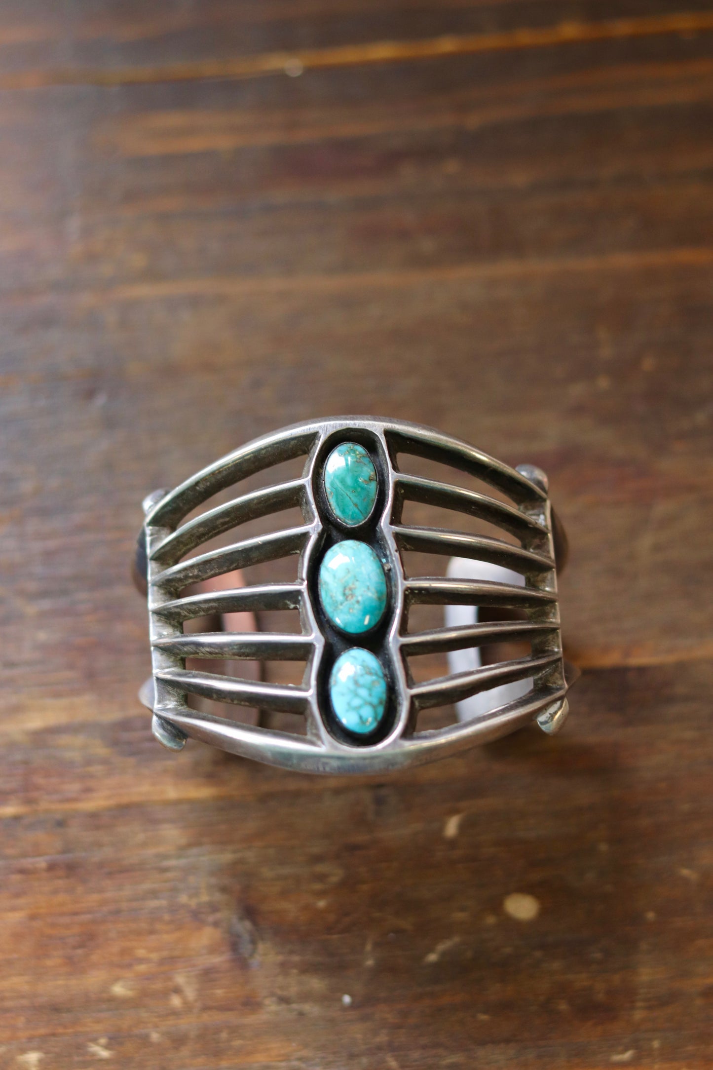 Vintage Navajo Tufa Cast Cuff Bracelet c. 1950s – Heavy Sterling Silver