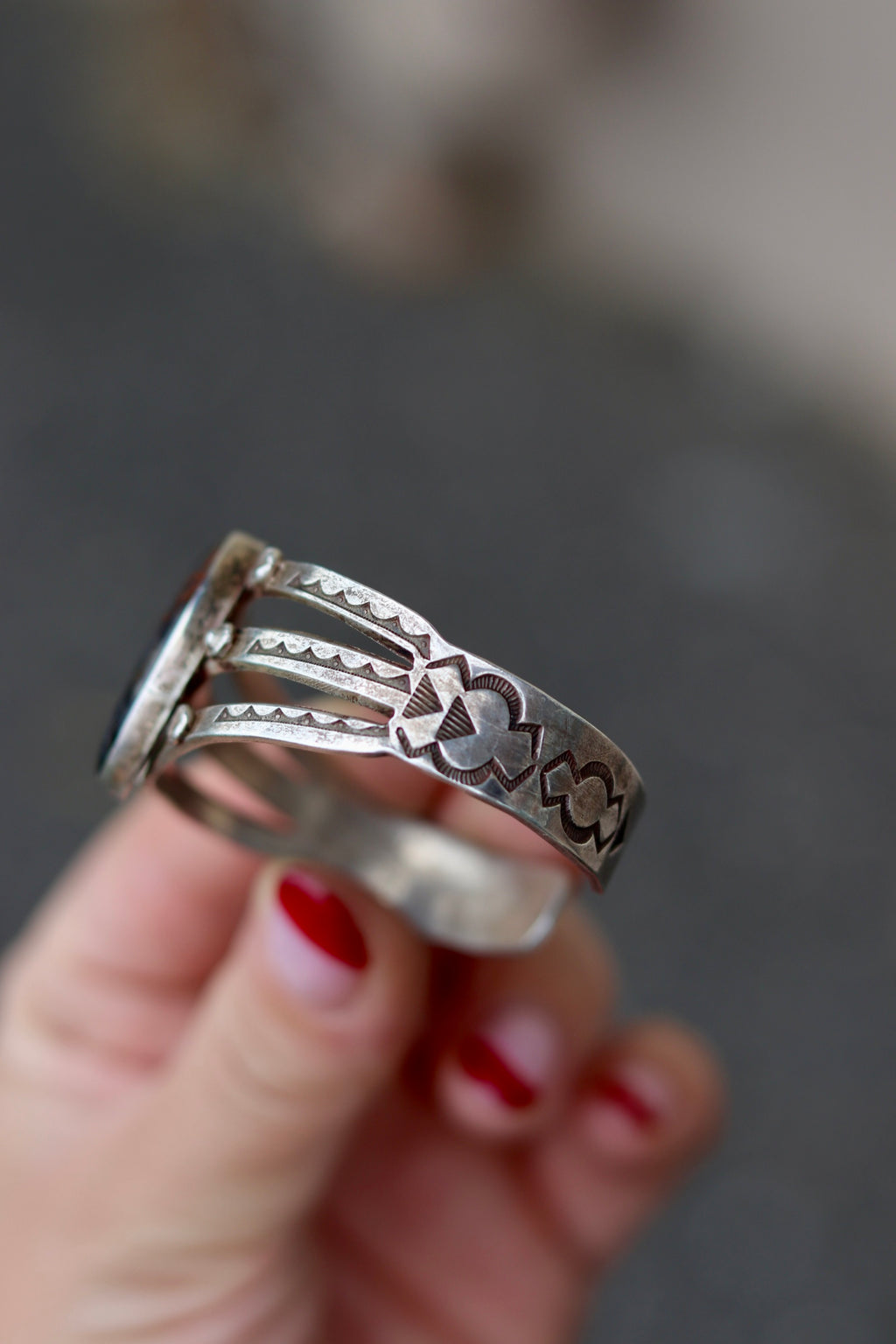 1930s Fred Harvey Era Petrified Wood Sterling Silver Cuff