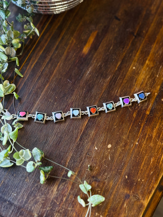 Vintage & Rare Inlay Heart Bracelet