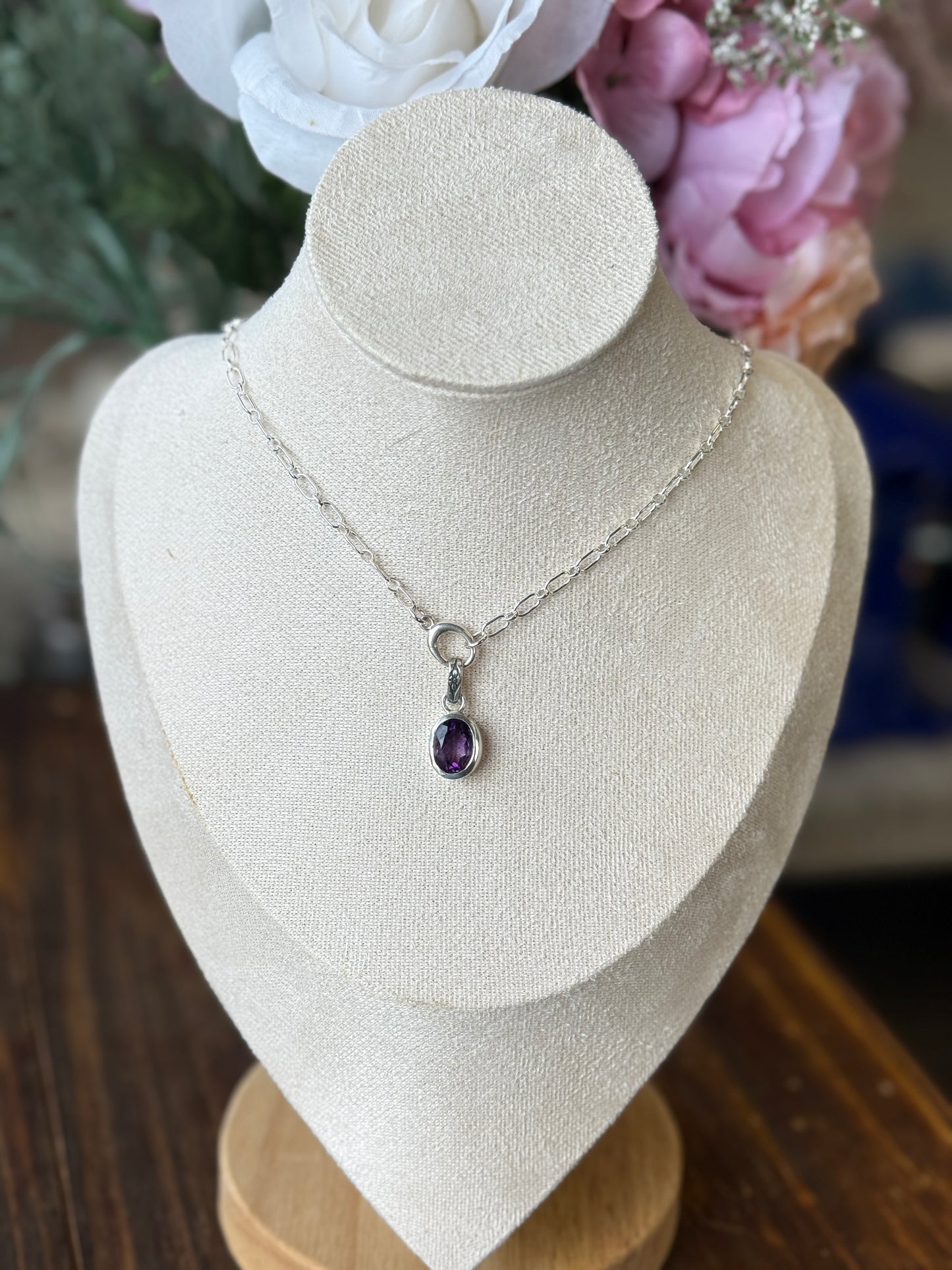 Amethyst Charm Keeper Necklace