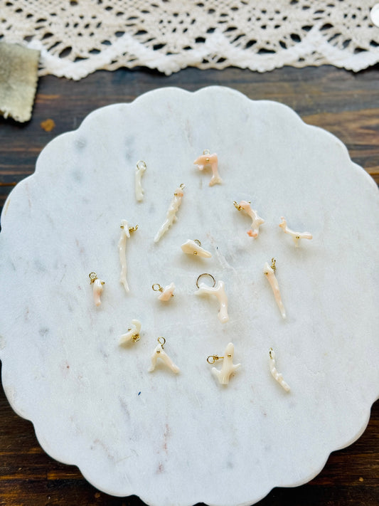 Vintage Handmade Angel Skin Coral Charms