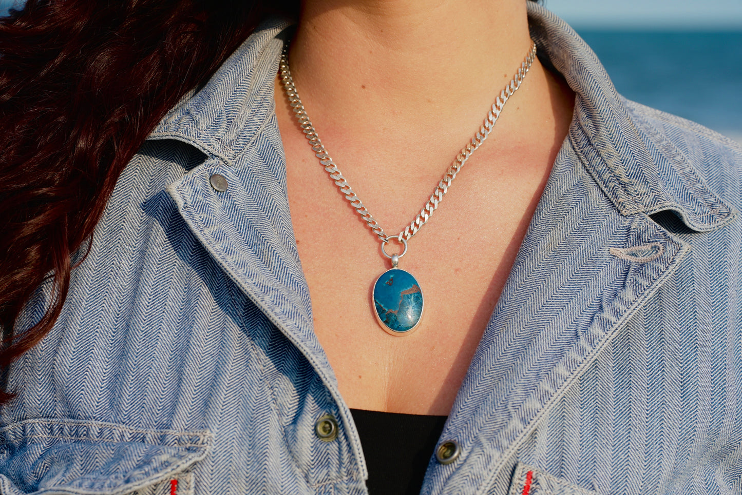 Shattuckite Ocean Necklace