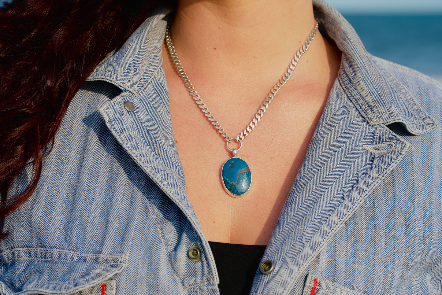 Shattuckite Ocean Necklace