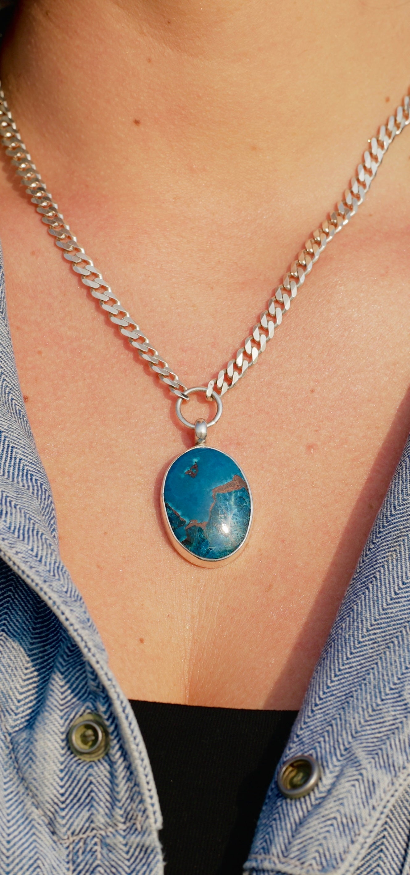 Shattuckite Ocean Necklace