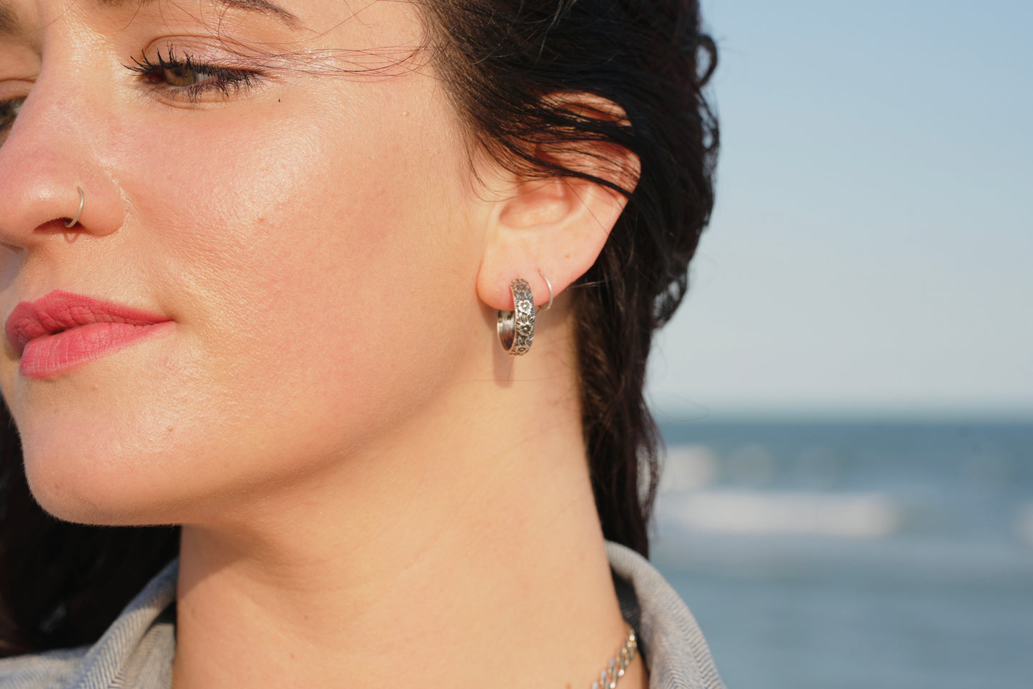 Wild Rose Hoops