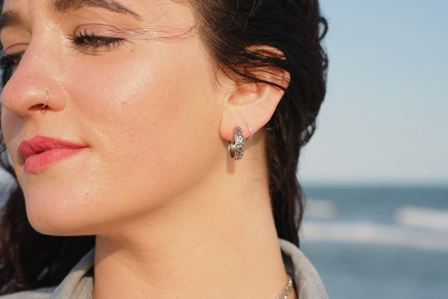 Wild Rose Hoops