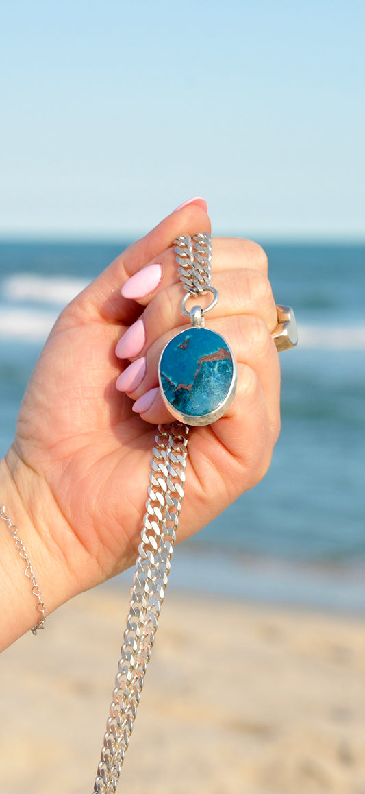 Shattuckite Ocean Necklace