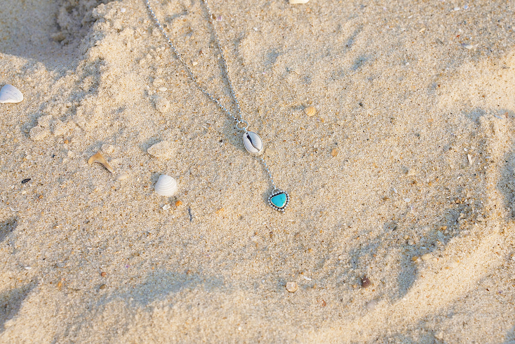 Cowrie & Turquoise Lariat