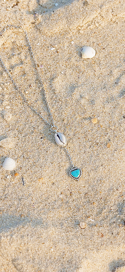 Cowrie & Turquoise Lariat