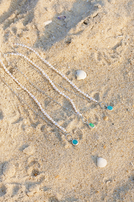 Chérie Turquoise + Pearl Necklace
