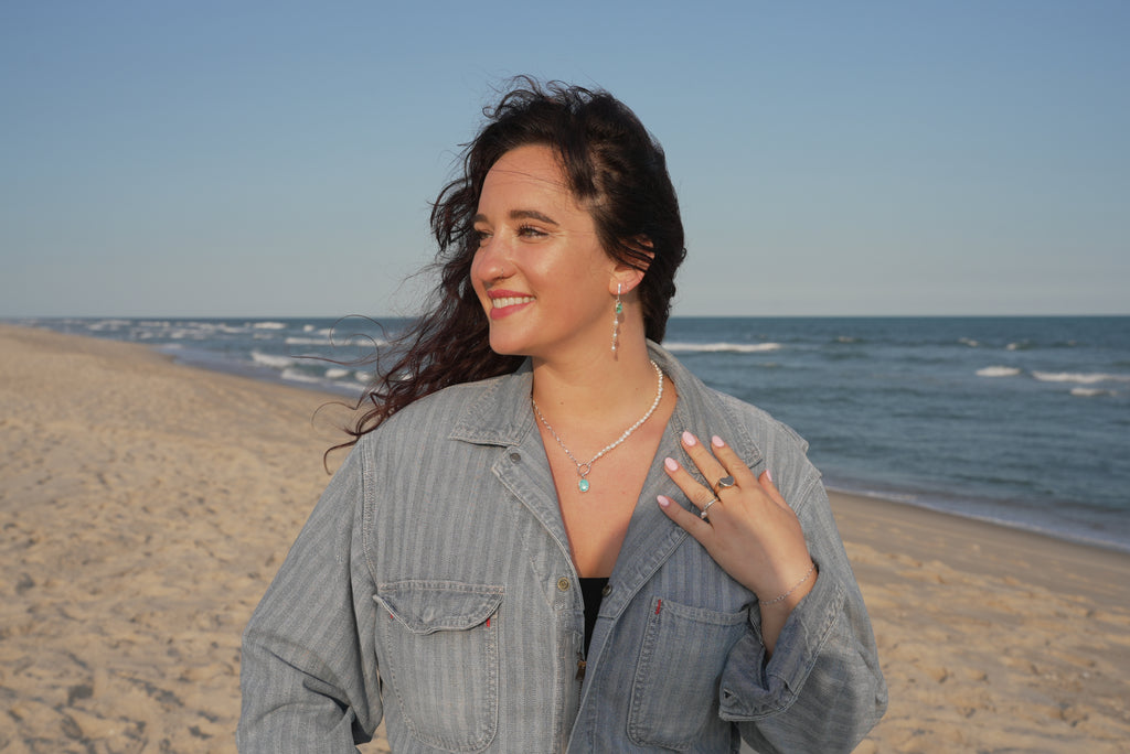 Chérie Turquoise + Pearl Necklace