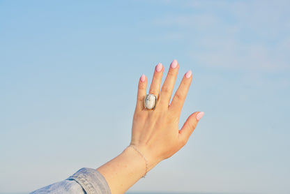White Buffalo Ring Size 7