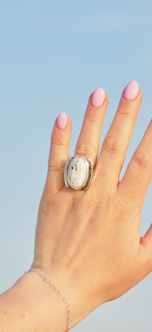 White Buffalo Ring Size 7