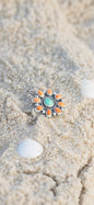 Coral + Turquoise Flower Necklace