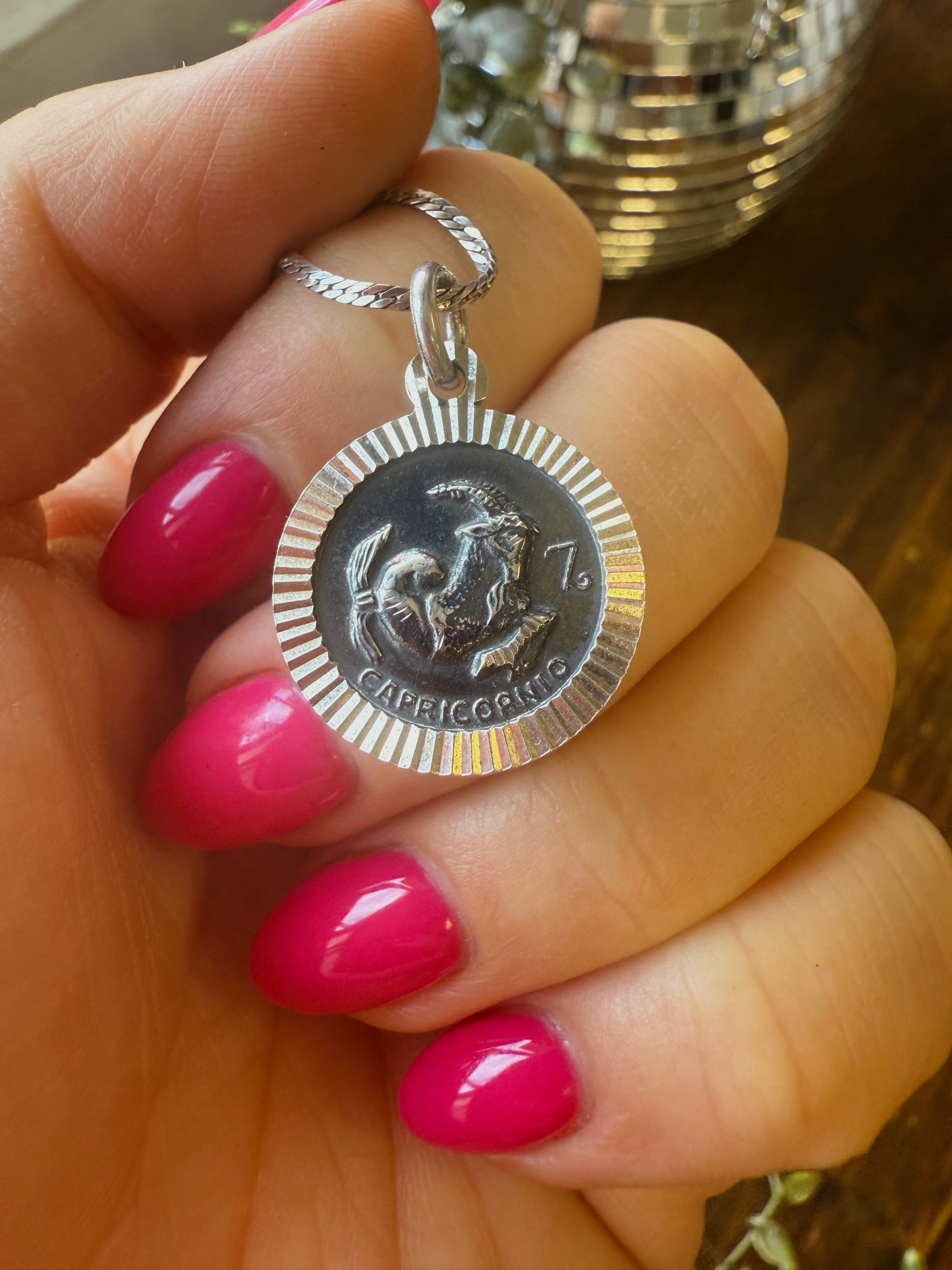 Vintage Taxco Capricorn Zodiac Necklace