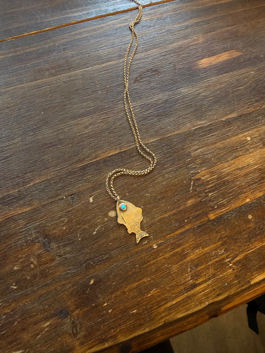 18in gold filled with brass fish for seanie