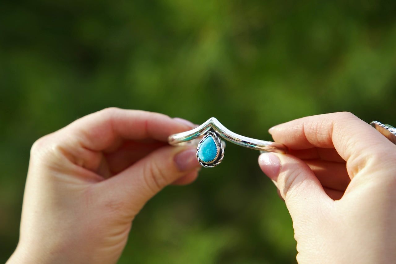 Kingman Turquoise Chevron Cuff
