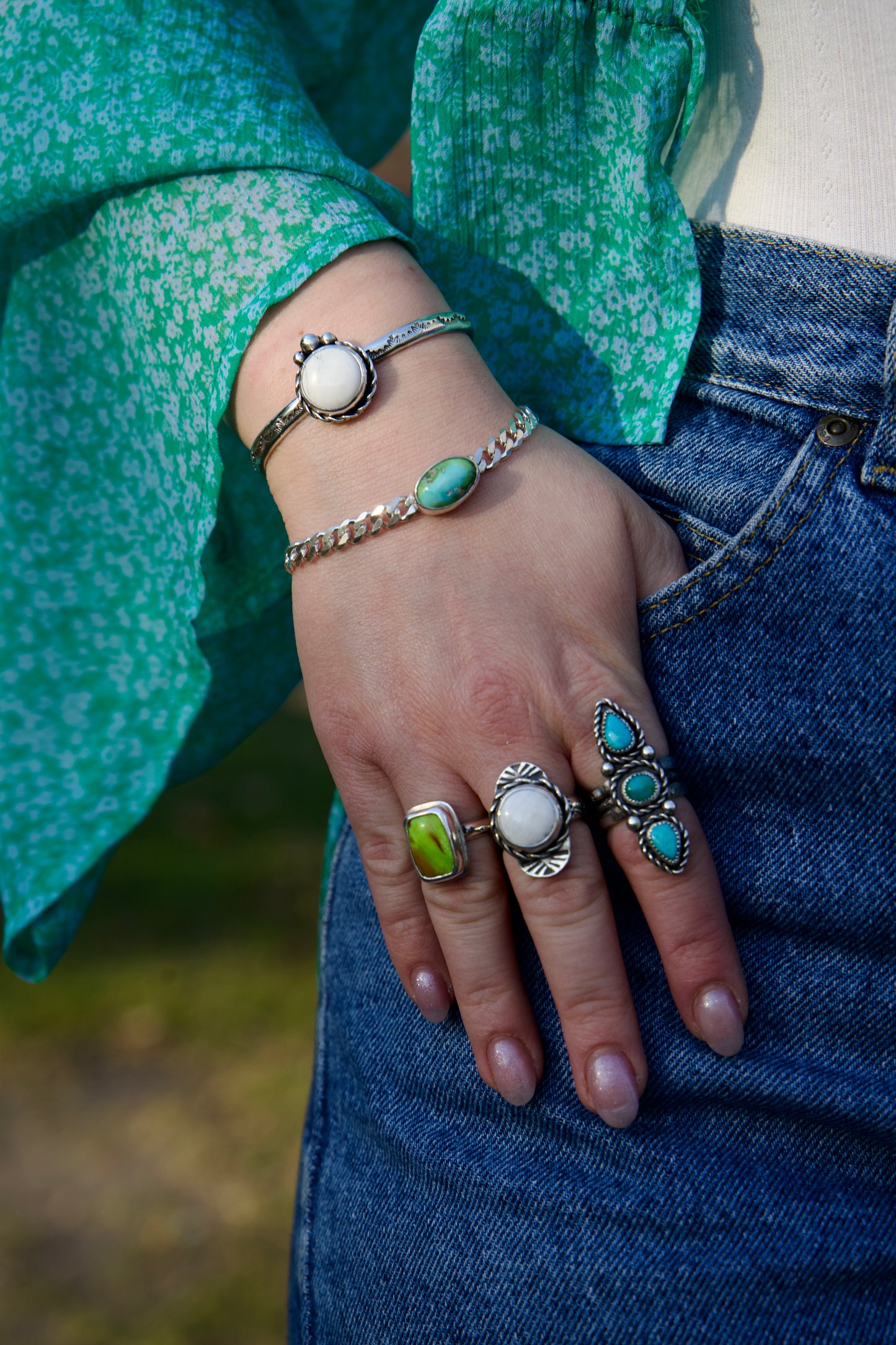 White Buffalo Stamped Cuff