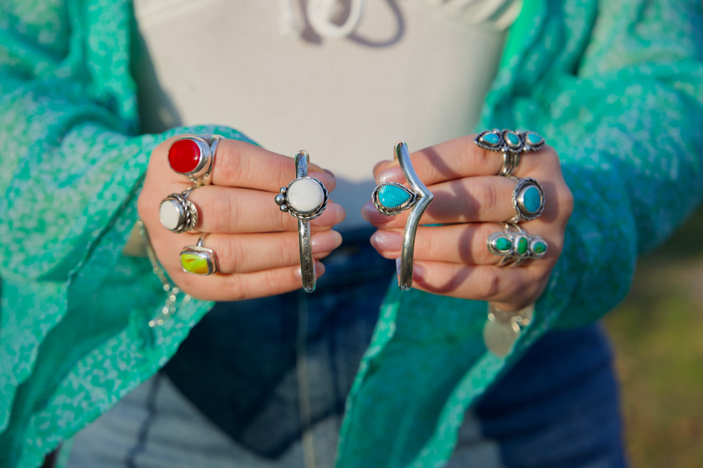 White Buffalo Stamped Cuff