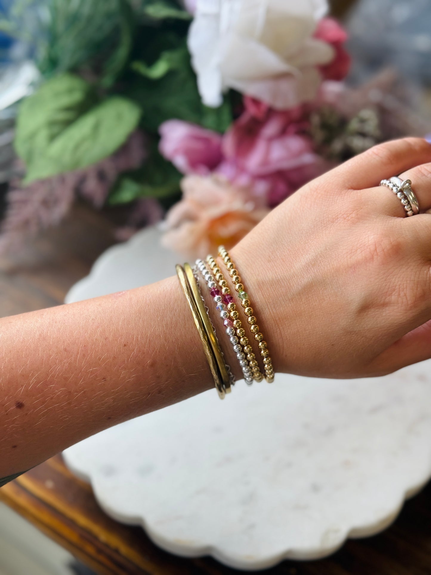 14k Gold Fill Beaded Birthstone Bracelets
