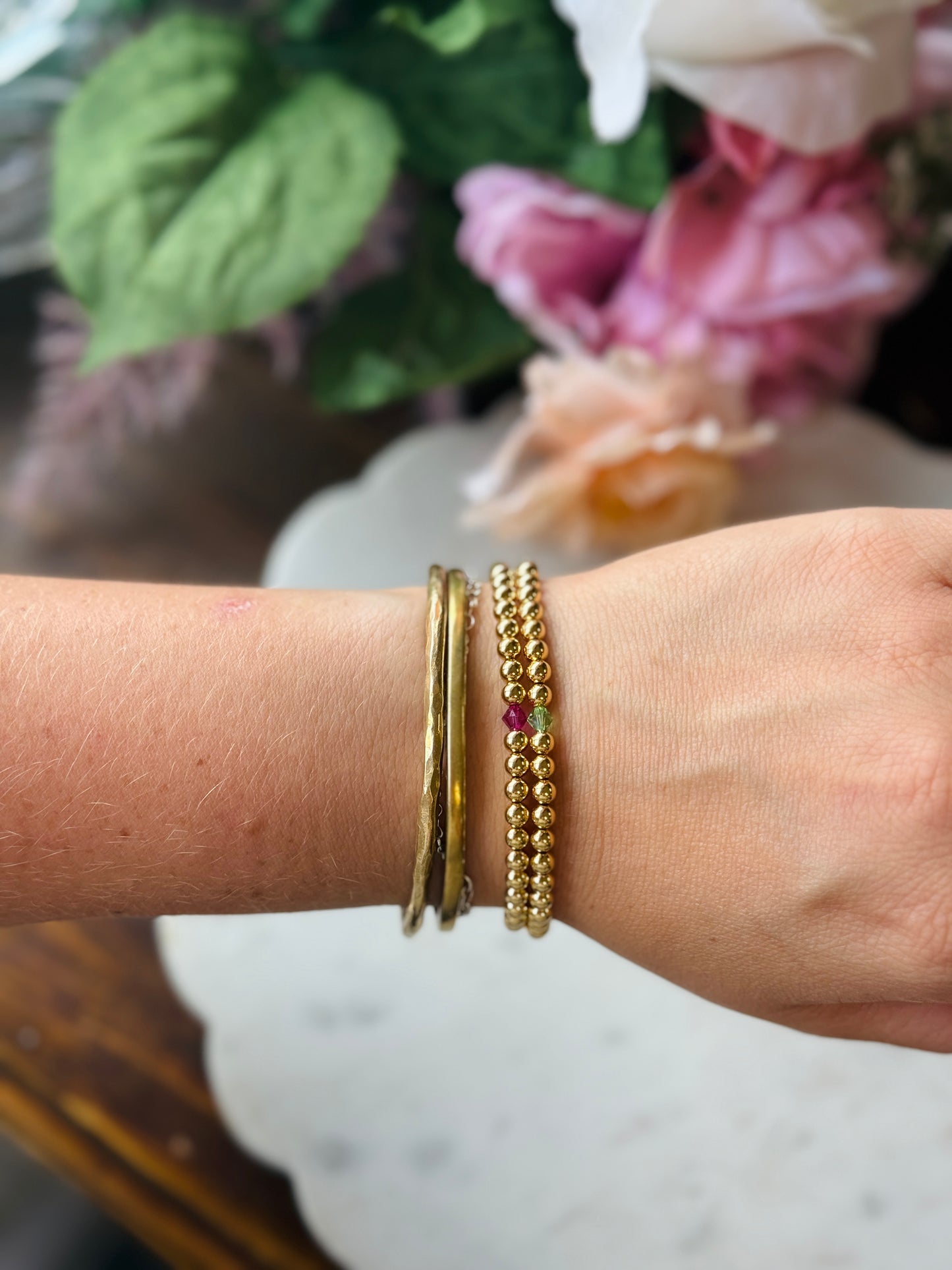 14k Gold Fill Beaded Birthstone Bracelets